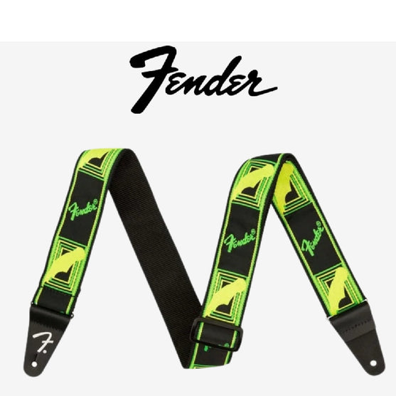 Dây Đeo Đàn Guitar Fender Neon Monogram, Green/Yellow-Mai Nguyên Music