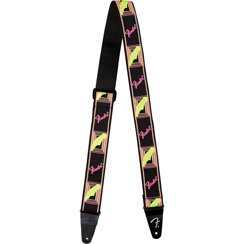 Dây Đeo Đàn Guitar Fender Neon Monogram, Yellow/Pink-Mai Nguyên Music