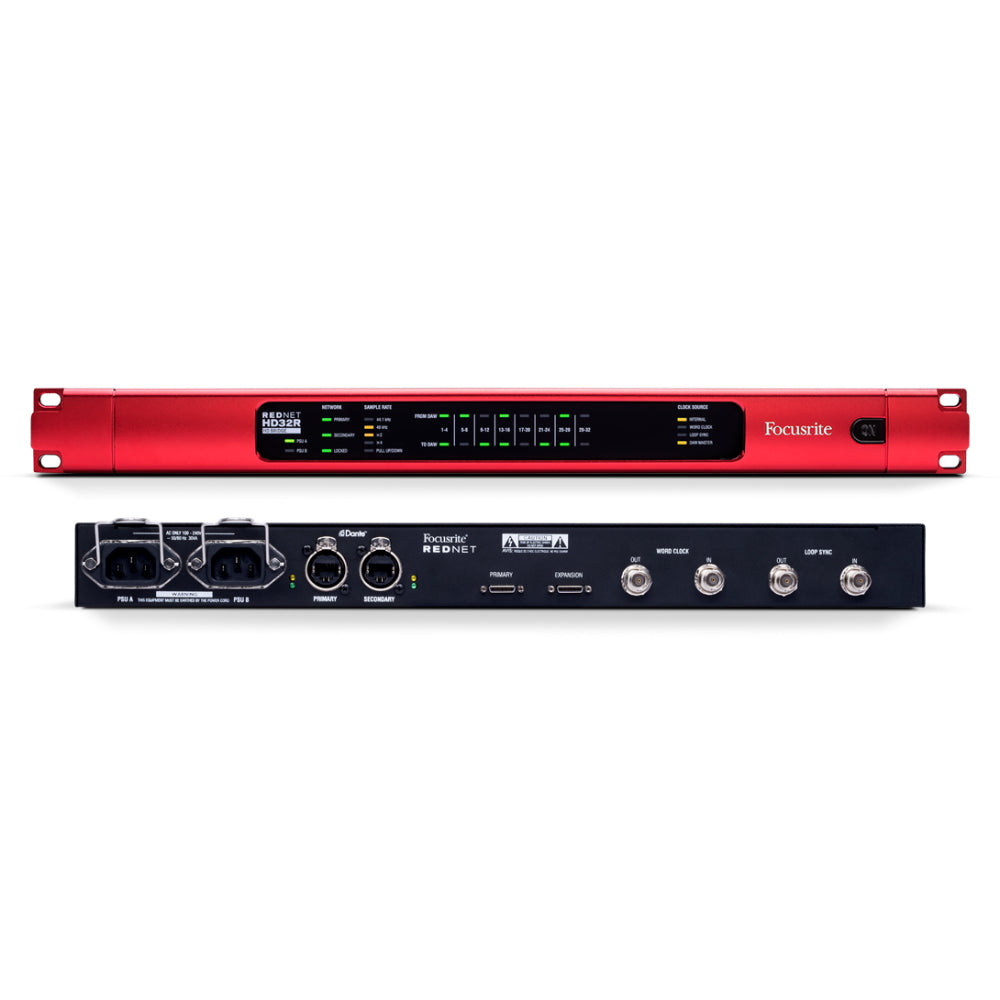 Focusrite Rednet HD32R Rednet 1U 32 Channel DANTE To Protools HD Via Digilink-Mai Nguyên Music