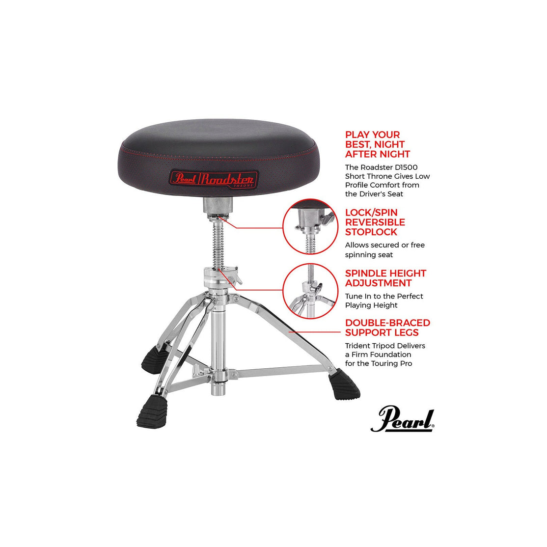 Ghế Trống Pearl D1500S Multi-Cort Short-Mai Nguyên Music