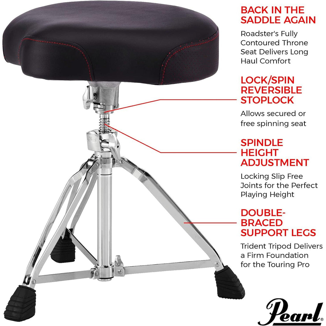 Ghế Trống Pearl D3500BR Có Tựa Lưng-Mai Nguyên Music