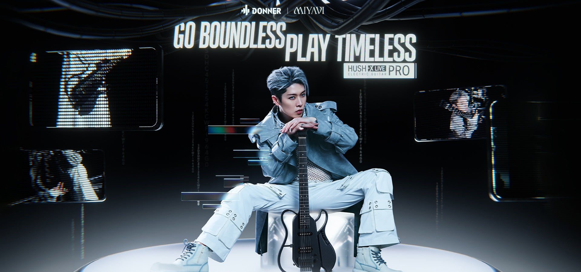 Đàn Guitar Điện Donner HUSH X Live Pro x MIYAVI