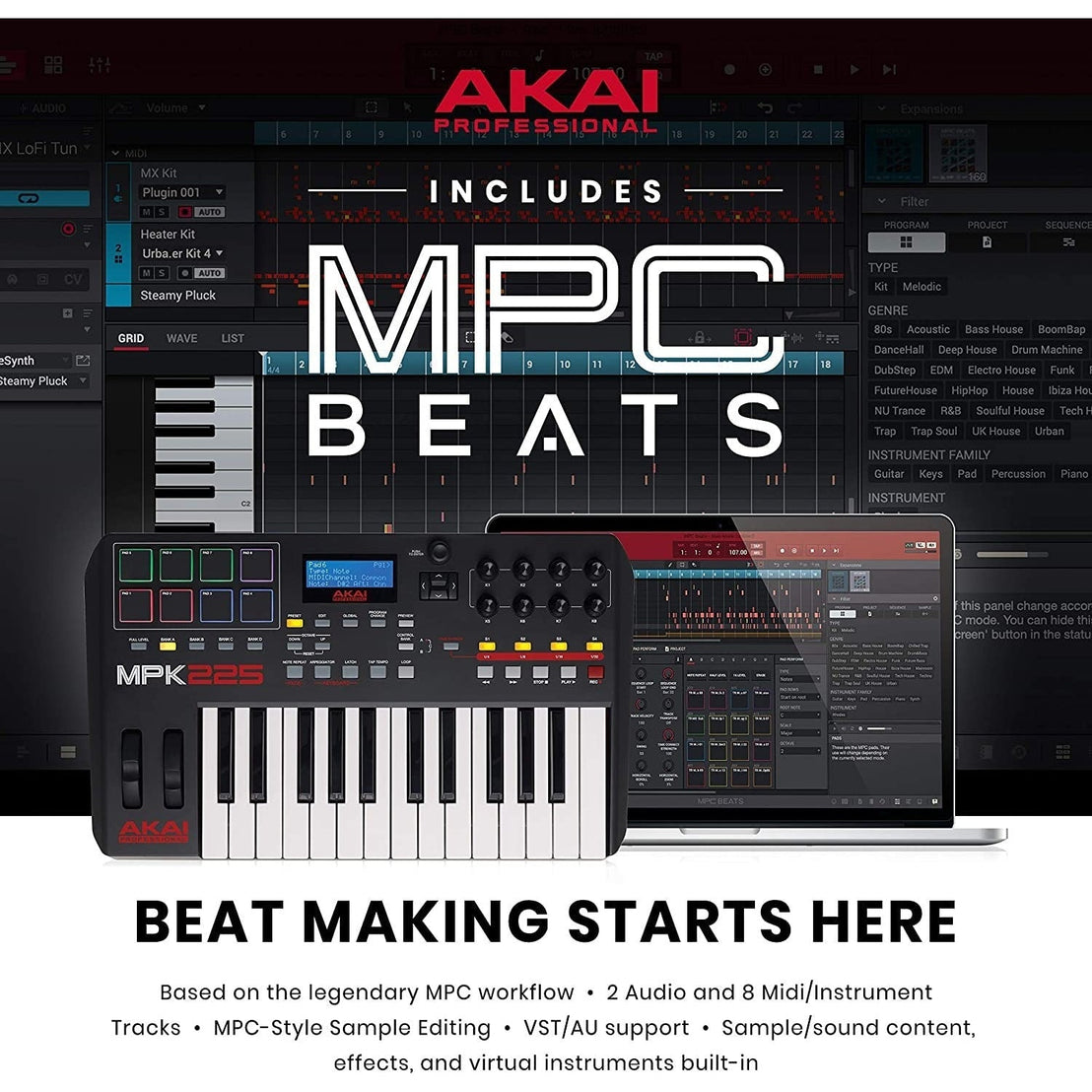 MIDI Keyboard Controller Akai MPK225-Mai Nguyên Music