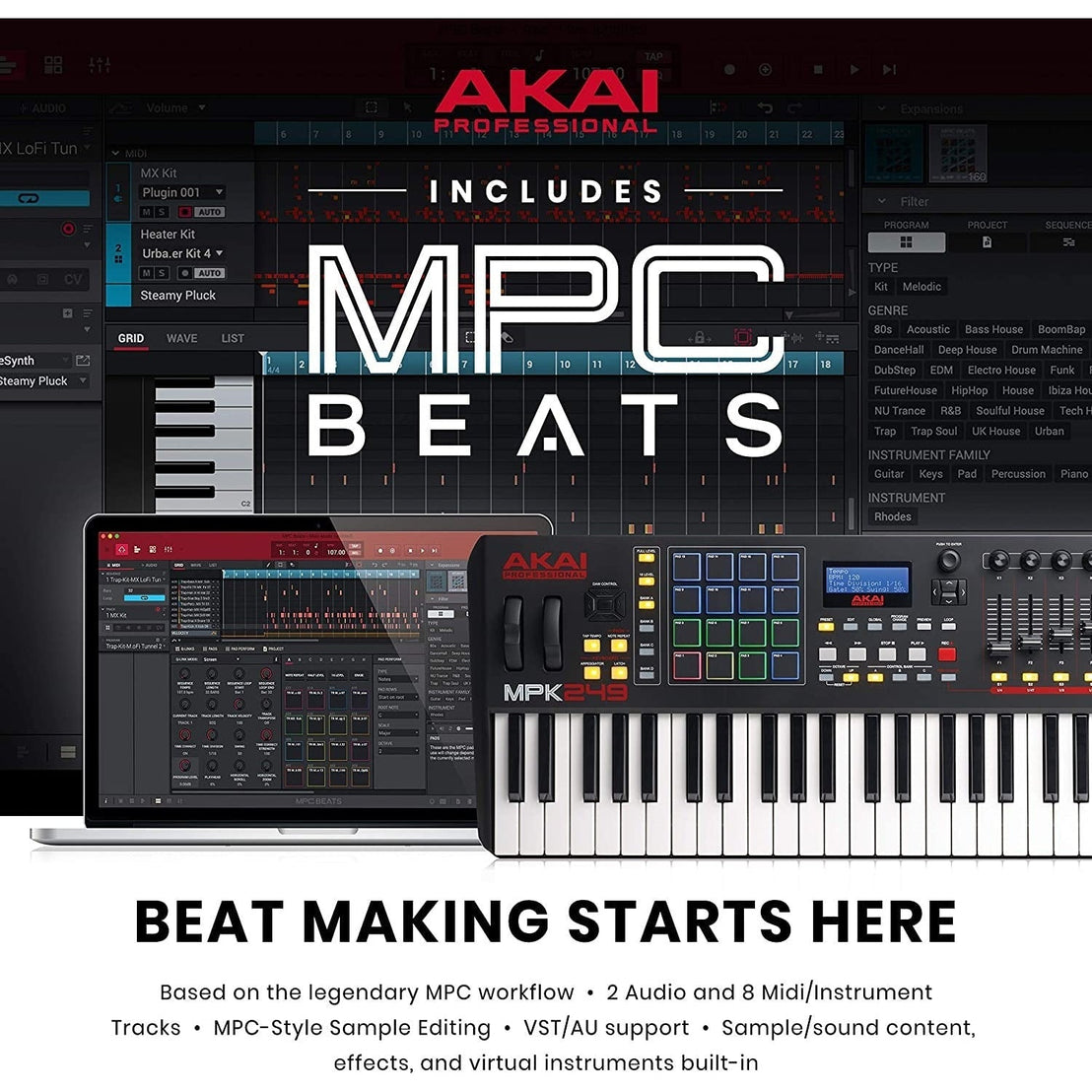 MIDI Keyboard Controller Akai Professional MPK249-Mai Nguyên Music