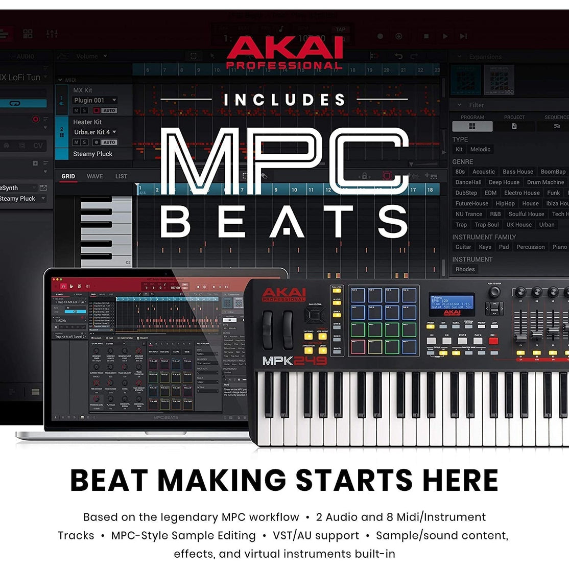 MIDI Keyboard Controller Akai Professional MPK249-Mai Nguyên Music