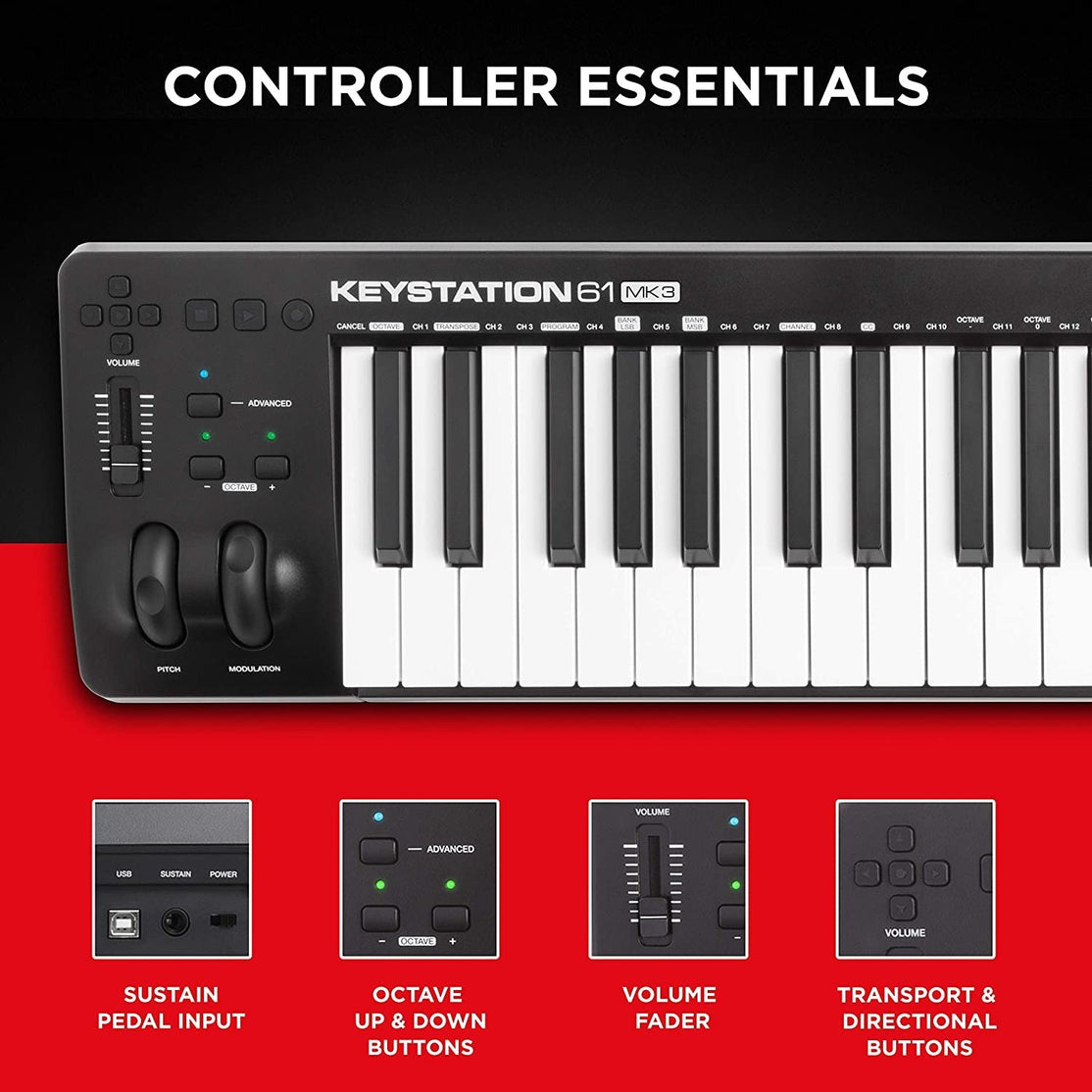 Fib Keyboard Controller MIDI Keyboard Controller M-Audio Keystation 61MK3 – Mai Nguyên Music