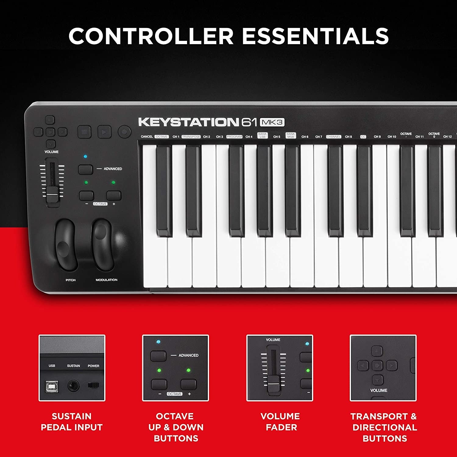 MIDI Keyboard Controller M-Audio Keystation 61MK3-Mai Nguyên Music
