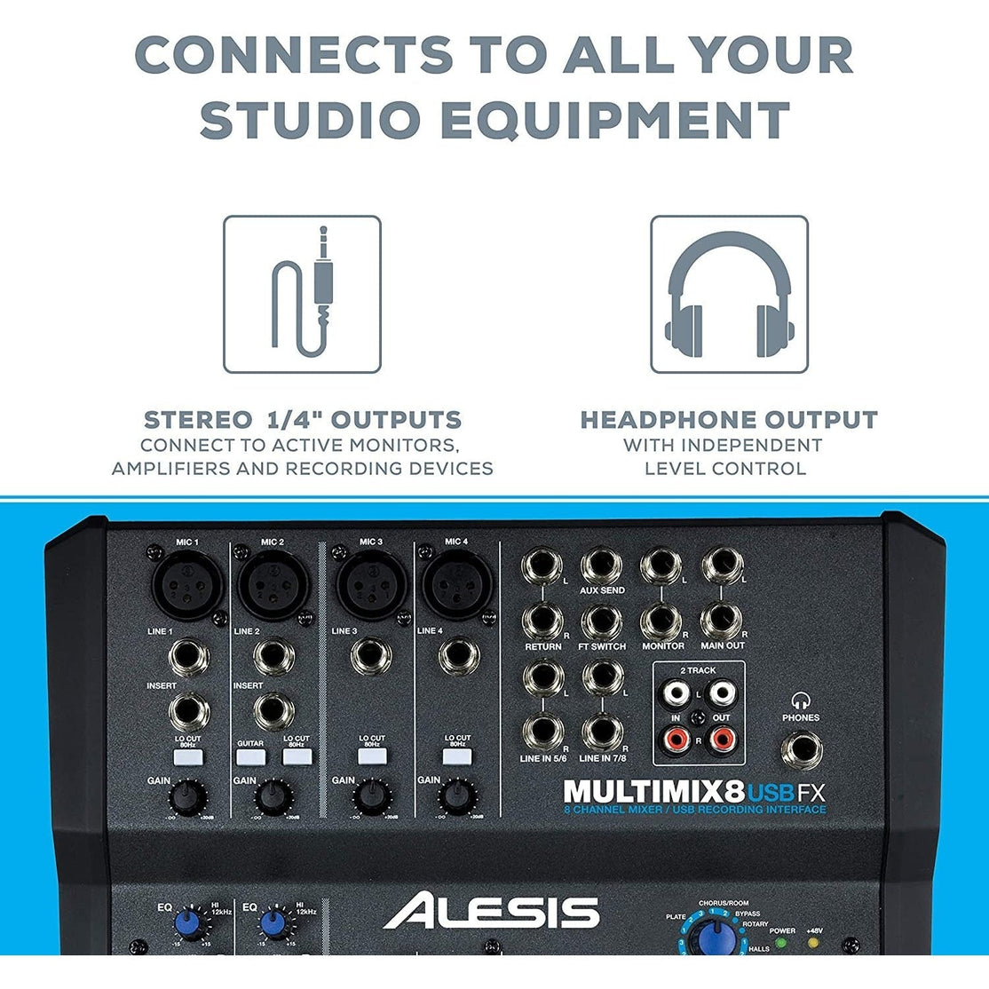 Mixer Alesis MultiMix 8 USB FX 8 Channel With FX-Mai Nguyên Music
