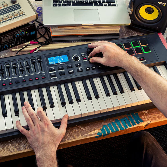 Novation Impulse 61 USB MIDI Controller KB 5 Octave, Touch Sensitive Controls, LED Light Rings-Mai Nguyên Music
