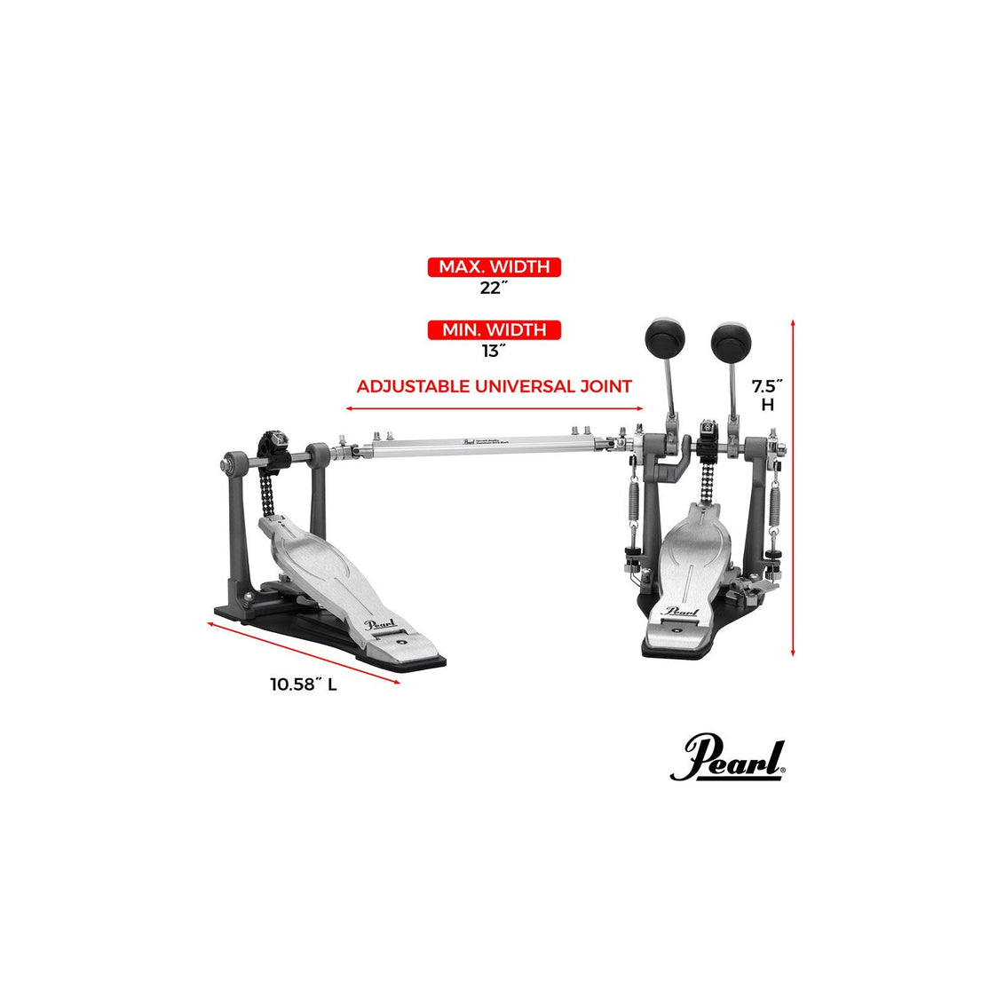 Pedal Đôi Trống Bass Pearl P1032 Eliminator Solo Black-Mai Nguyên Music