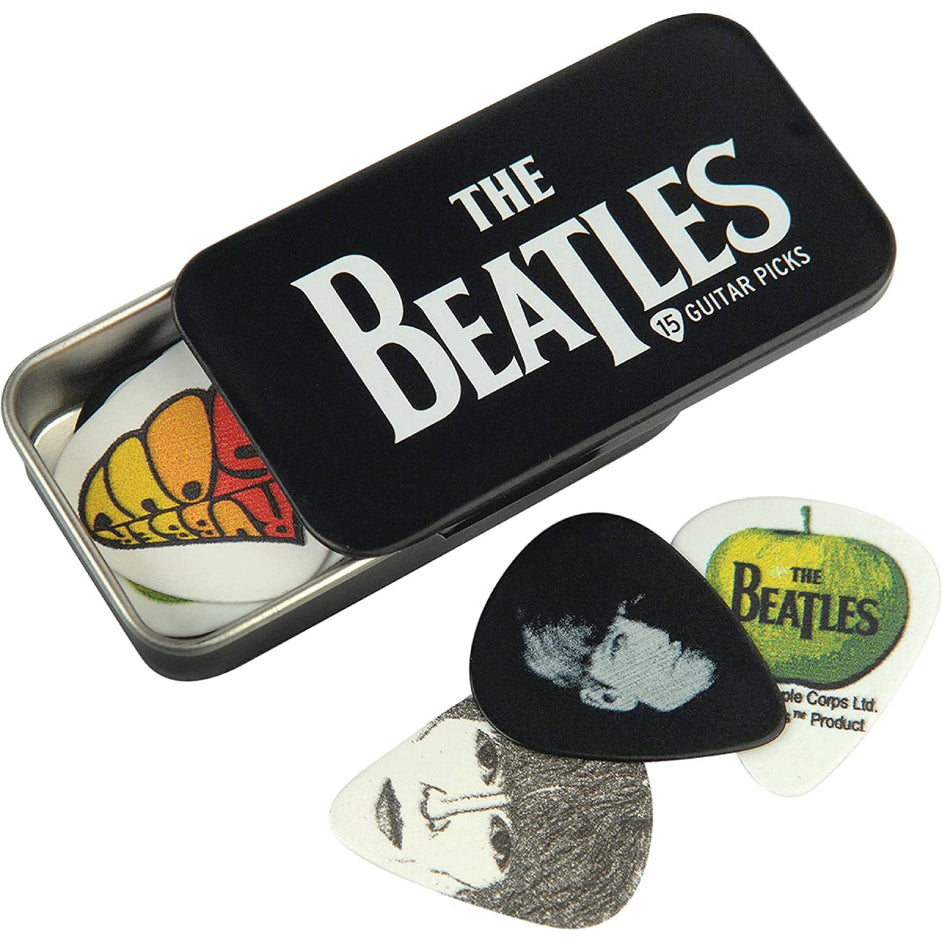 Phím Gảy Đàn Guitar D'Addario Beatles Signature Tins, Logo, 15 picks, Medium-Mai Nguyên Music