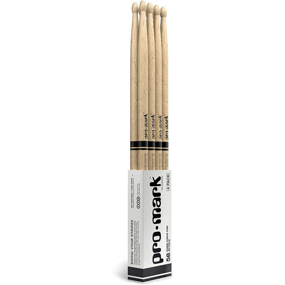 Promark PW5BW-4P Shira Kashi Oak 5B Drumsticks, Wood Tip (4pairs)-Mai Nguyên Music