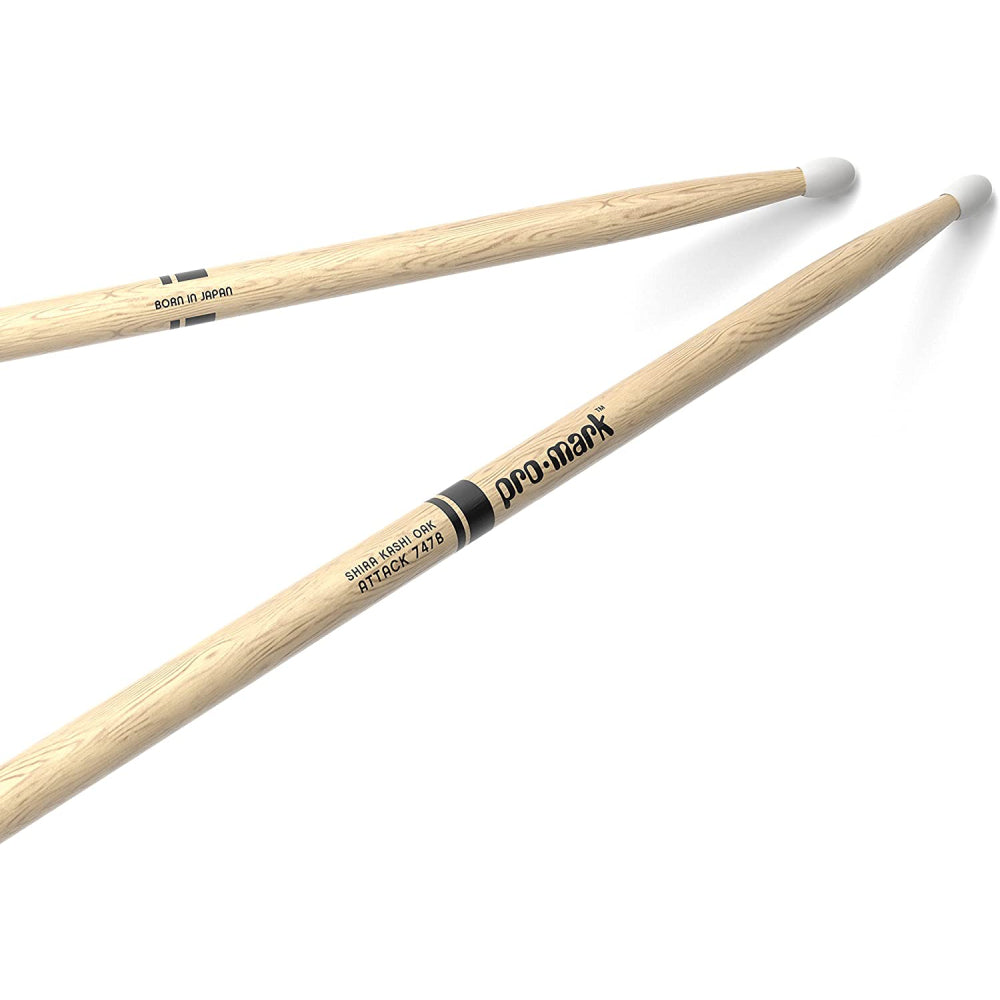 Promark PW747BN Shira Kashi Oak 747B Super Rock Drumsticks, Nylon Tip-Mai Nguyên Music