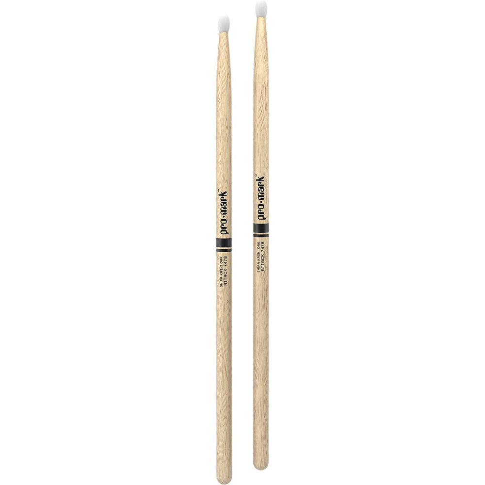 Promark PW747BN Shira Kashi Oak 747B Super Rock Drumsticks, Nylon Tip ...