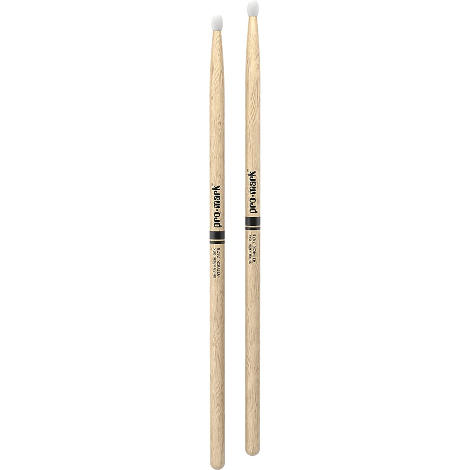 Promark PW747BN Shira Kashi Oak 747B Super Rock Drumsticks, Nylon Tip-Mai Nguyên Music