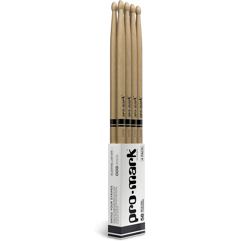 Promark TX5BW-4P Hickory 5B Drumsticks, Wood Tip (4pairs)-Mai Nguyên Music