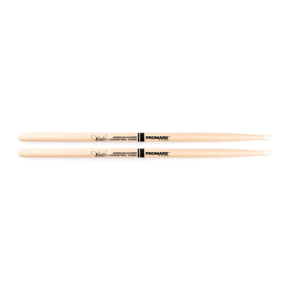 Promark TX5BXN Hickory 5BX Jason Bittner Drumsticks, Nylon Tip-Mai Nguyên Music