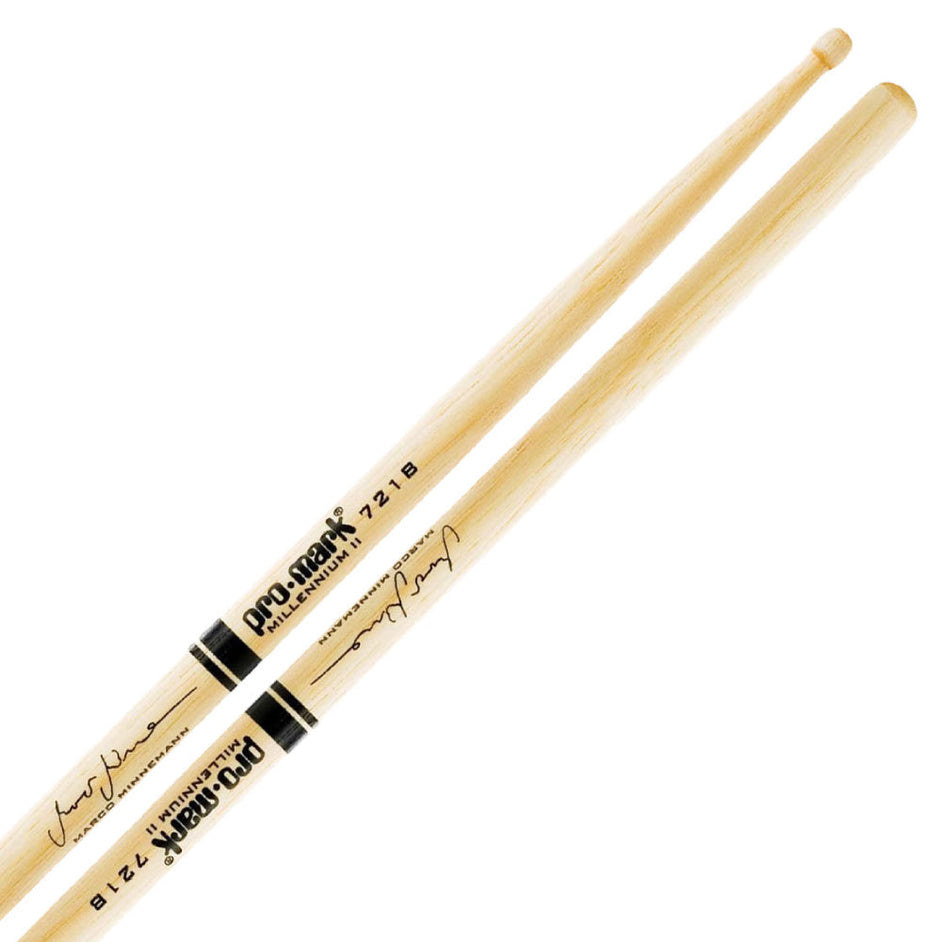 Promark TX721BW Hickory 721B Marco Minnemann Drumsticks, Wood Tip-Mai Nguyên Music