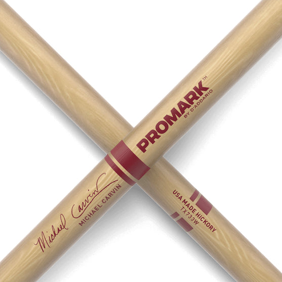 Promark TX733W Hickory 733 Michael Carvin Drumsticks, Wood Tip-Mai Nguyên Music