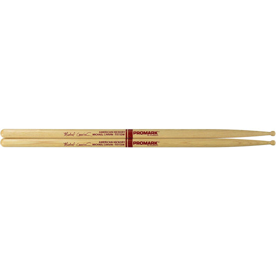 Promark TX733W Hickory 733 Michael Carvin Drumsticks, Wood Tip-Mai Nguyên Music