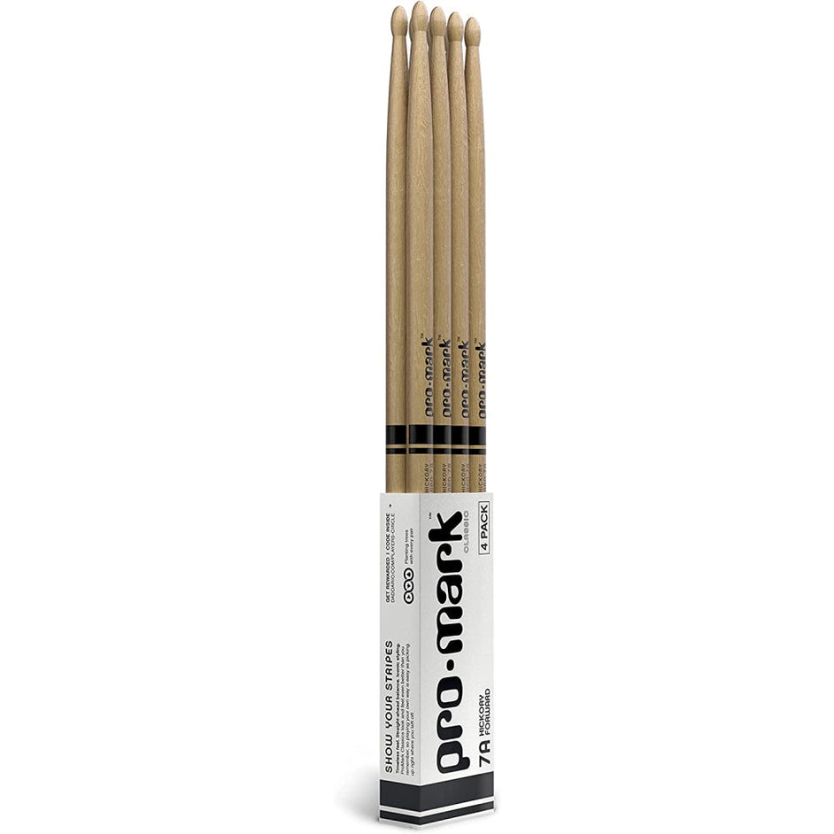 Promark TX7AW-4P Hickory 7A Drumsticks, Wood Tip (4pairs)-Mai Nguyên Music