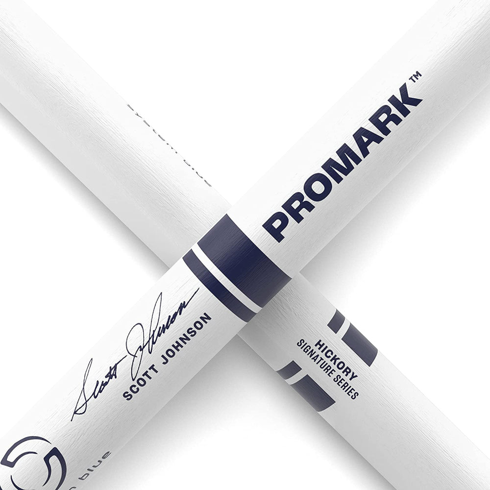 Promark TXDC17W-WHITE Hickory System Blue - Scott Johnson Marching Stick, White-Mai Nguyên Music