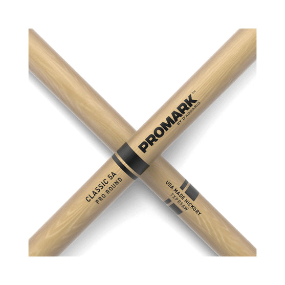 Promark TXPR5AW Pro-Round Hickory 5A Drumsticks, Wood Tip-Mai Nguyên Music