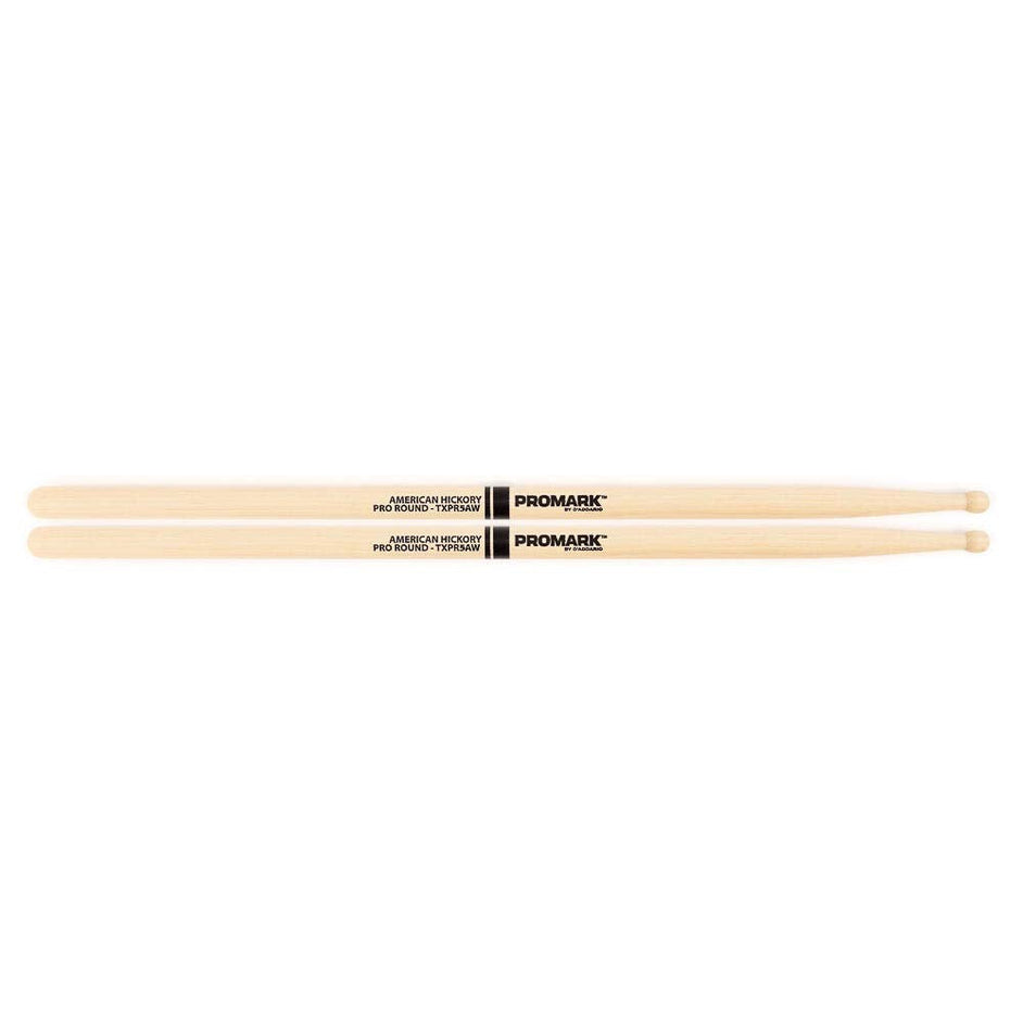 Promark TXPR5AW Pro-Round Hickory 5A Drumsticks, Wood Tip-Mai Nguyên Music