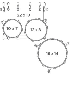Trống Cơ Mapex SR529XU Rock 4-Pc Shell Pack (22"/10"/12"/16")