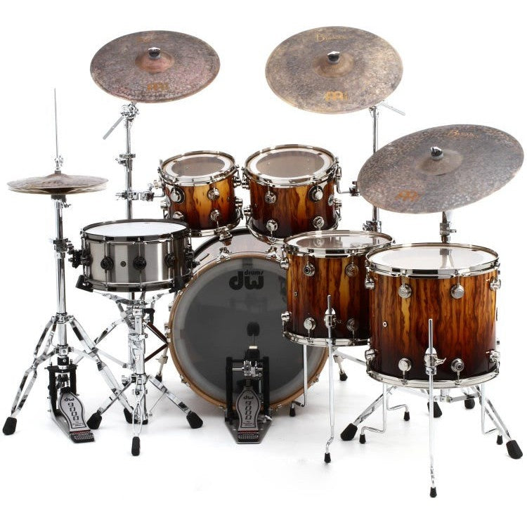 Trống Cơ DW Collector's Series Exotic 5-Pcs Maple Shell Pack - Natural to Burnt Toast Fade over African Chechen-Mai Nguyên Music
