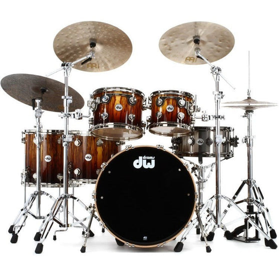 Trống Cơ DW Collector's Series Exotic 5-Pcs Maple Shell Pack - Natural to Burnt Toast Fade over African Chechen-Mai Nguyên Music
