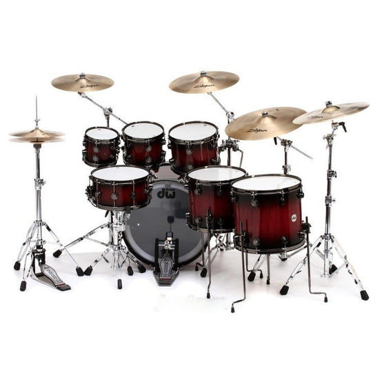 Trống Cơ DW Collector's Series Lacquer 7-Pcs Shell Pack - Quick Candy Black Burst over Purpleheart-Mai Nguyên Music