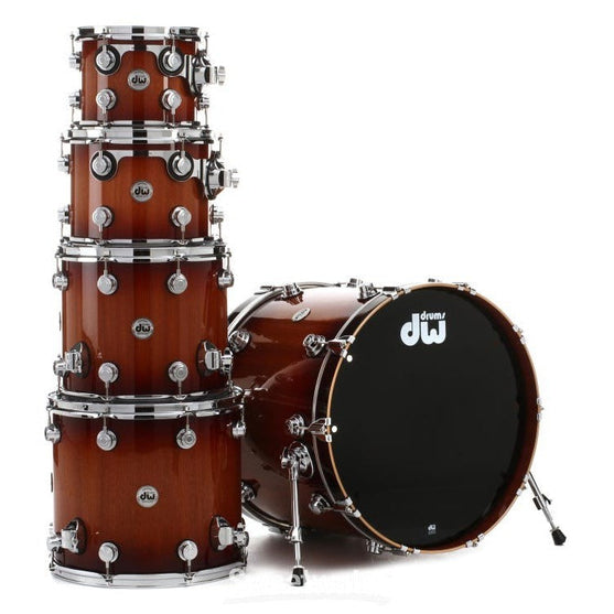 Trống Cơ DW Collector's Series Lacquer Cherry/Mahogany 5-Pcs Shell Pack - Natural to Rich Red Burst-Mai Nguyên Music