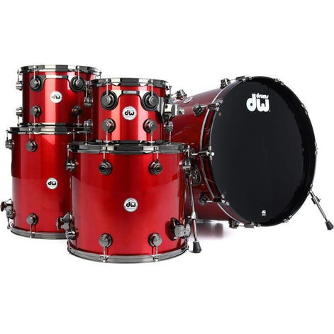 Trống Cơ DW Collector's Series Maple 5-Pcs Shell Pack - Red Anodized Stainless Finish-Mai Nguyên Music