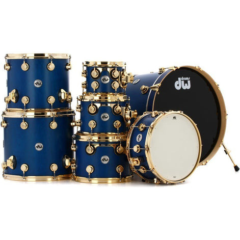 Trống Cơ DW Collector's Series Maple/Mahogany 7-Pcs Shell Pack - Satin Regal Blue-Mai Nguyên Music