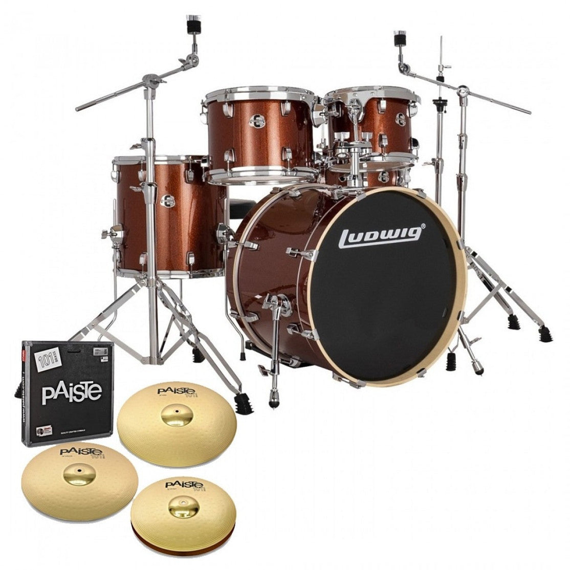 Trống Cơ Ludwig Evolution 20" 5-Pc Shell Pack w/Paiste Cymbal (20"/10"/12"/14"/14")-Mai Nguyên Music
