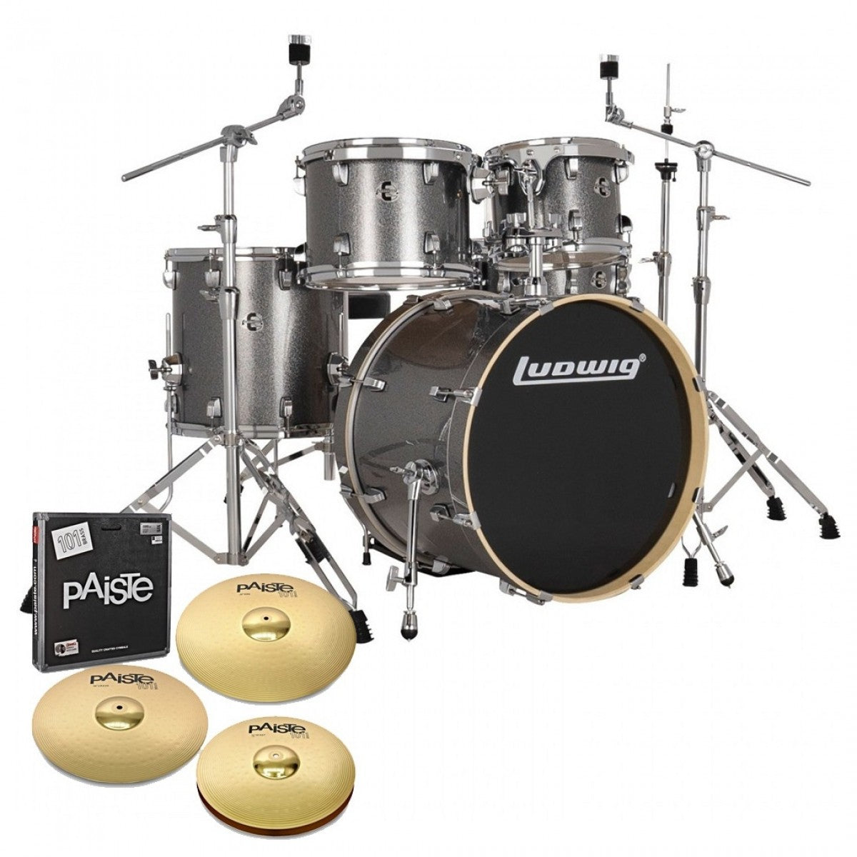 Trống Cơ Ludwig Evolution 20" 5-Pc Shell Pack w/Paiste Cymbal (20"/10"/12"/14"/14")-Mai Nguyên Music