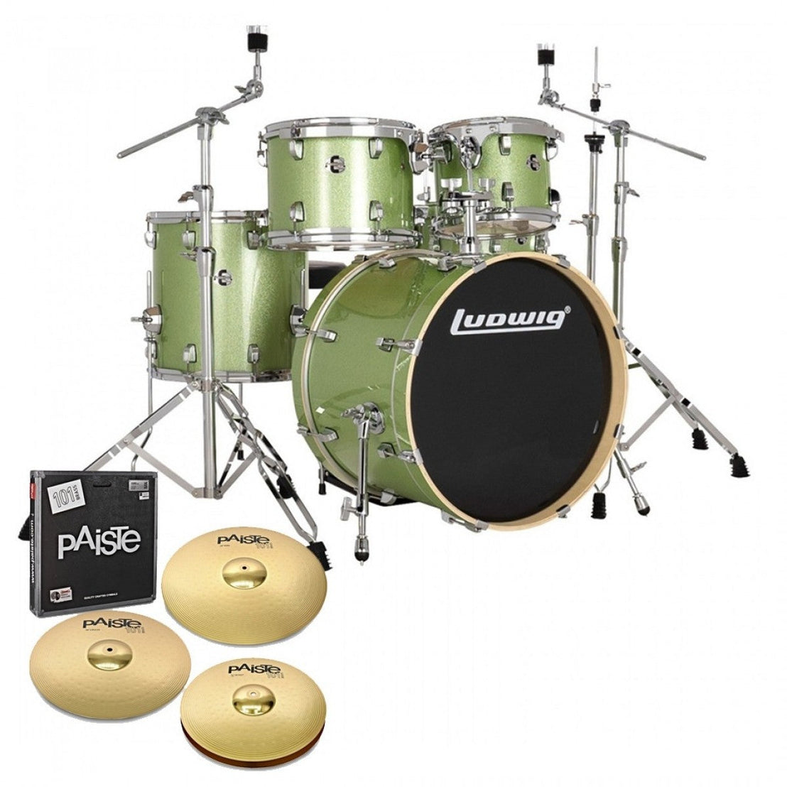 Trống Cơ Ludwig Evolution 20" 5-Pc Shell Pack w/Paiste Cymbal (20"/10"/12"/14"/14")-Mai Nguyên Music