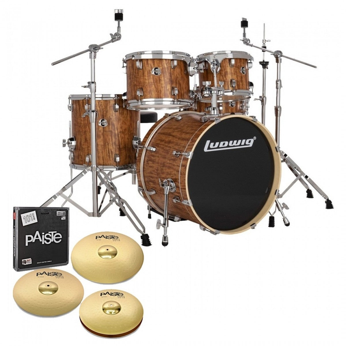 Trống Cơ Ludwig Evolution 20" 5-Pc Shell Pack w/Paiste Cymbal (20"/10"/12"/14"/14")-Mai Nguyên Music