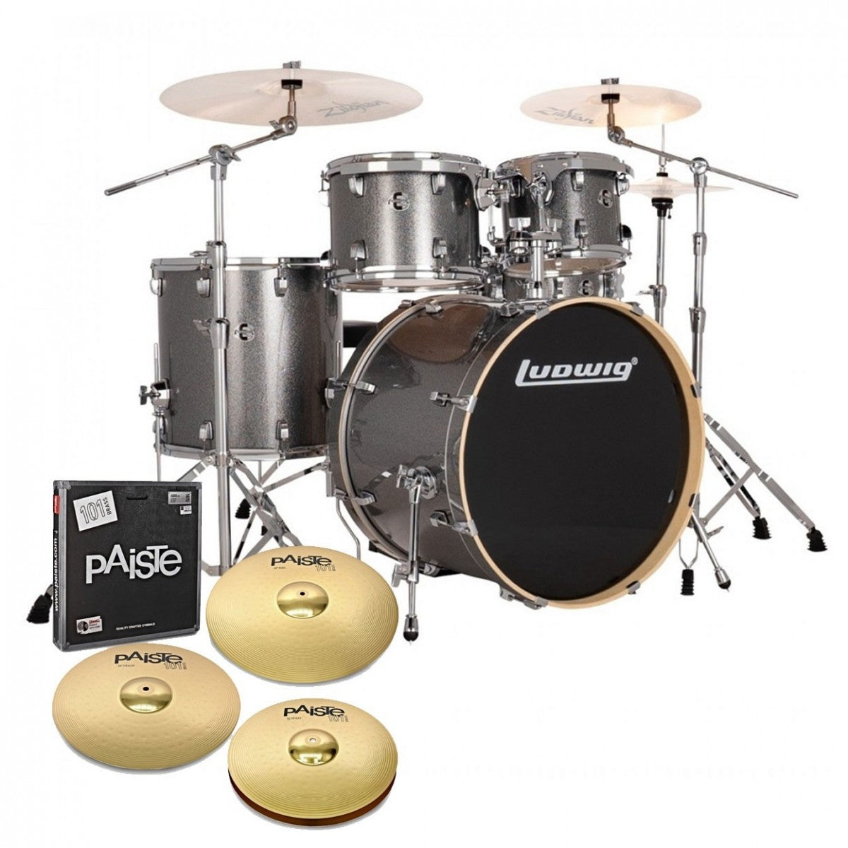 Trống Cơ Ludwig Evolution 22" 5-Pc Shell Pack w/Paiste Cymbal (22"/10"/12"/14"/16")-Mai Nguyên Music