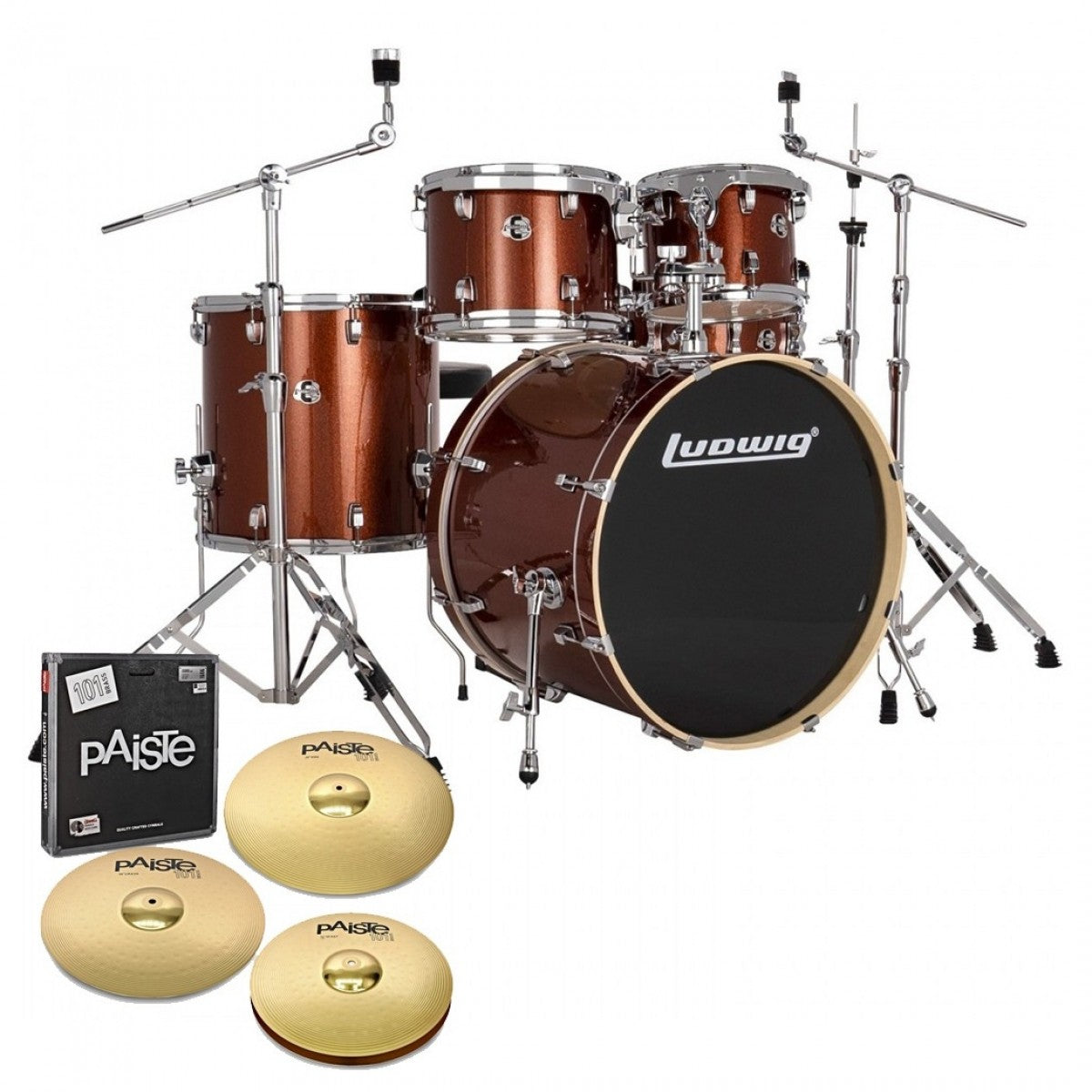 Trống Cơ Ludwig Evolution 22" 5-Pc Shell Pack w/Paiste Cymbal (22"/10"/12"/14"/16")-Mai Nguyên Music