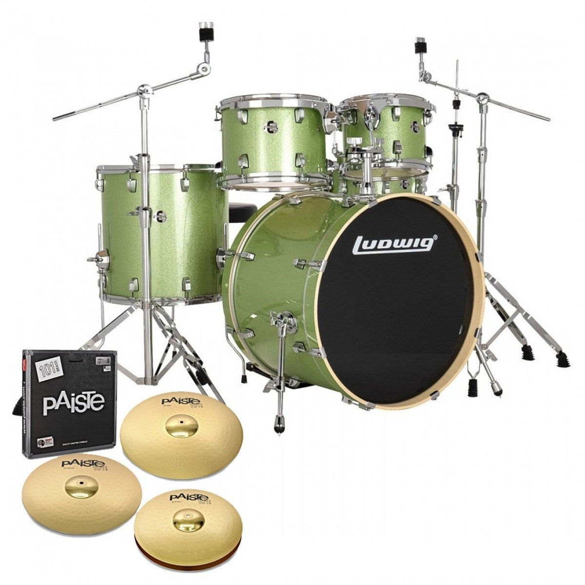 Trống Cơ Ludwig Evolution 22" 5-Pc Shell Pack w/Paiste Cymbal (22"/10"/12"/14"/16")-Mai Nguyên Music