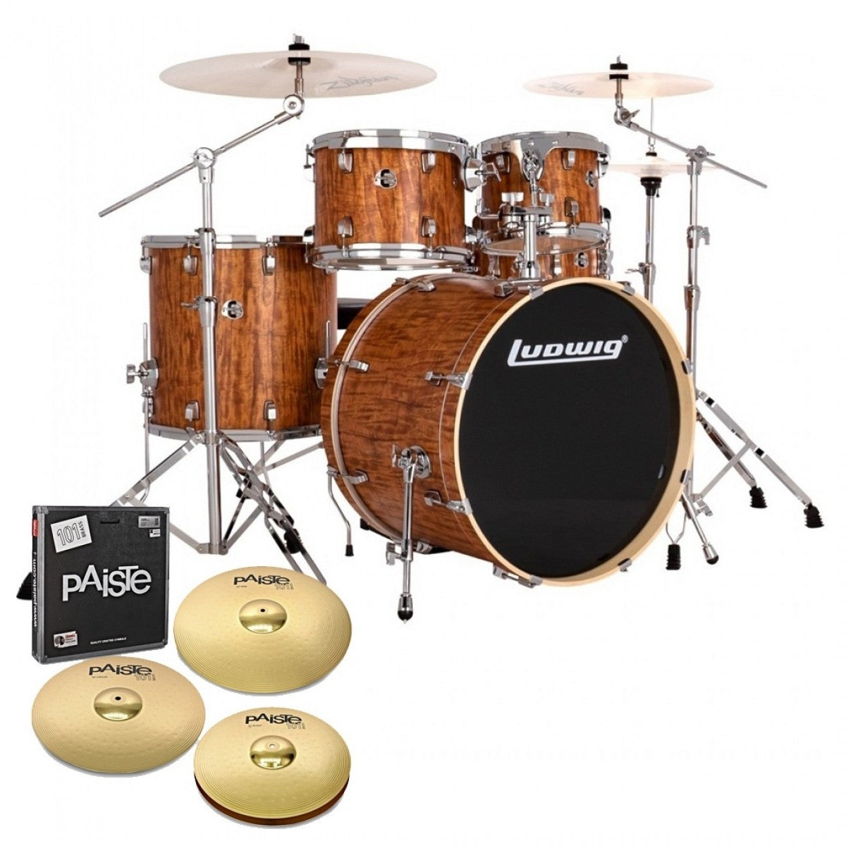Trống Cơ Ludwig Evolution 22" 5-Pc Shell Pack w/Paiste Cymbal (22"/10"/12"/14"/16")-Mai Nguyên Music