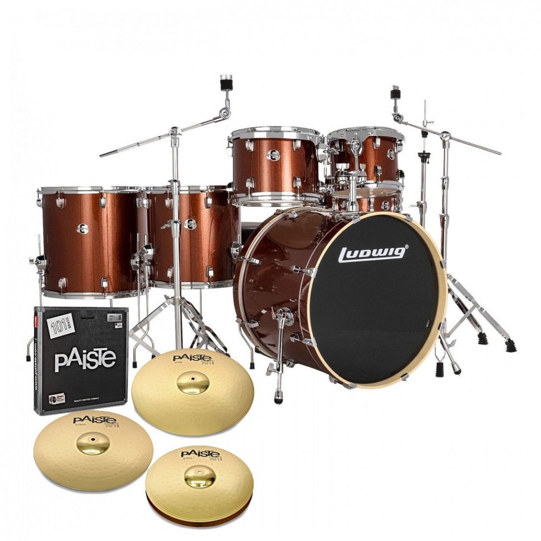 Trống Cơ Ludwig Evolution 22" 6-Pc Shell Pack w/Paiste Cymbal (22"/10"/12"/14"/14"/16")-Mai Nguyên Music