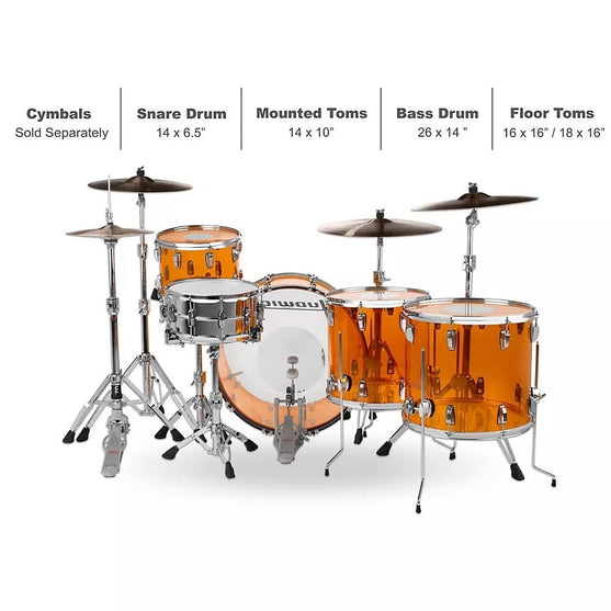 Trống Cơ Ludwig Vistalite Zep 5-Pc Shell Pack (26"/14"/14"/16"/18")-Mai Nguyên Music