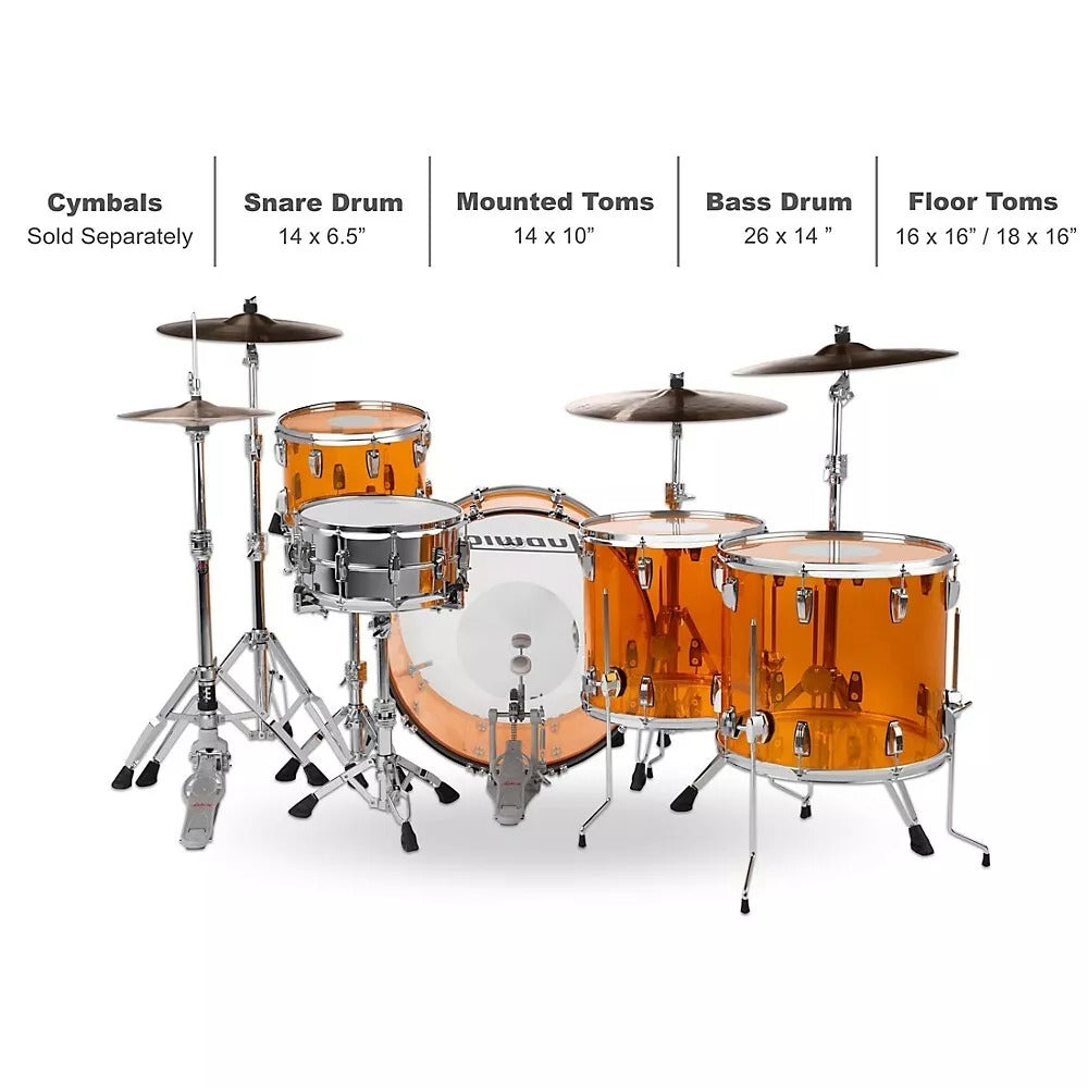 Trống Cơ Ludwig Vistalite Zep 5-Pc Shell Pack (26"/14"/14"/16"/18")-Mai Nguyên Music
