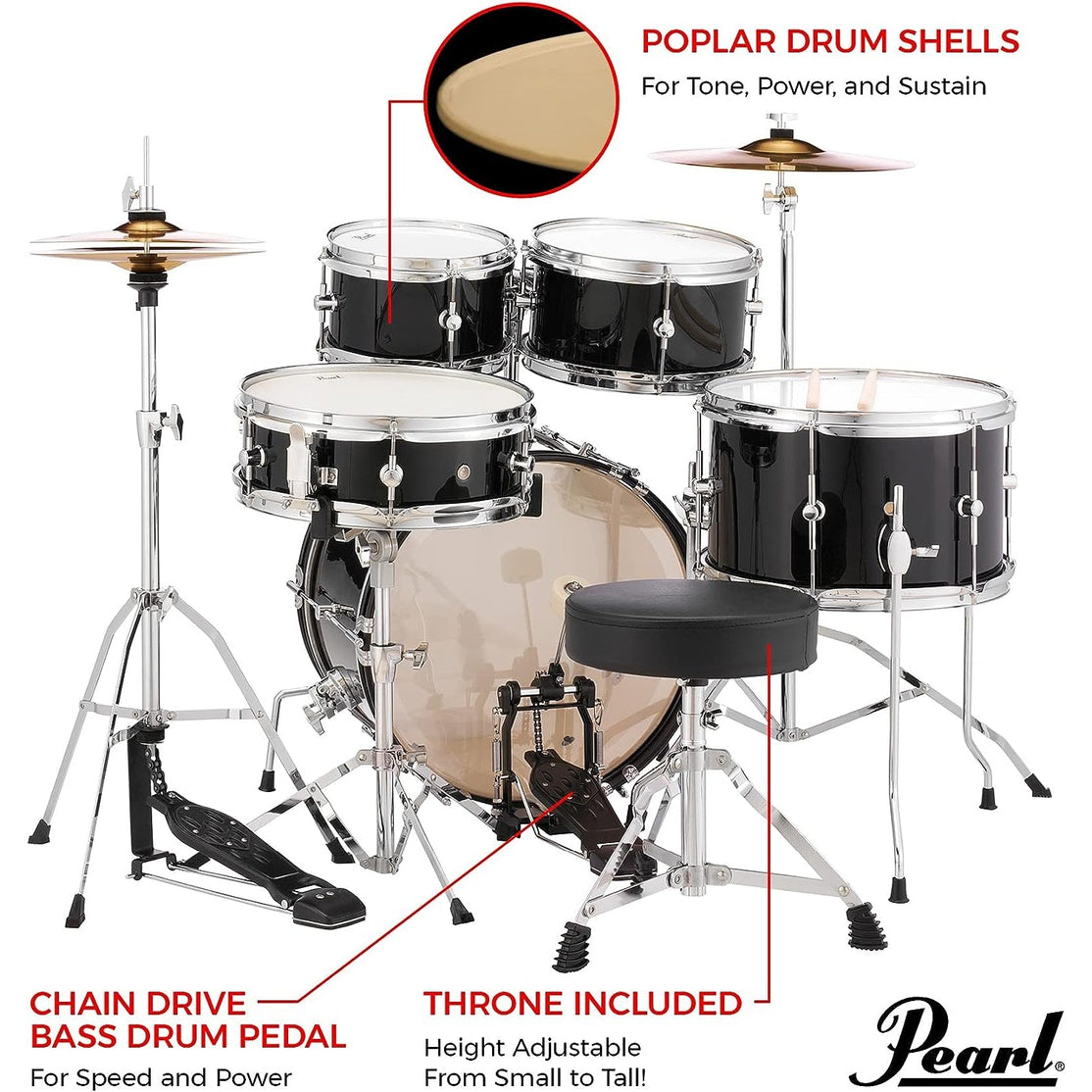 Trống Cơ Pearl Roadshow RSJ465/C 5-Shell Pack (16"/8"/10"/12"/13")-Mai Nguyên Music