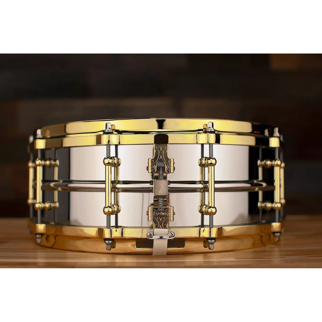 Trống Snare Ludwig LB400BBTWM 14"x5" Chrome Over Brass-Mai Nguyên Music