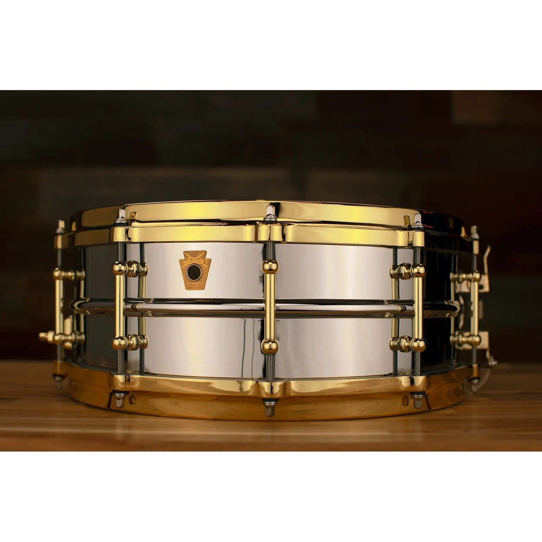 Trống Snare Ludwig LB400BBTWM 14"x5" Chrome Over Brass-Mai Nguyên Music