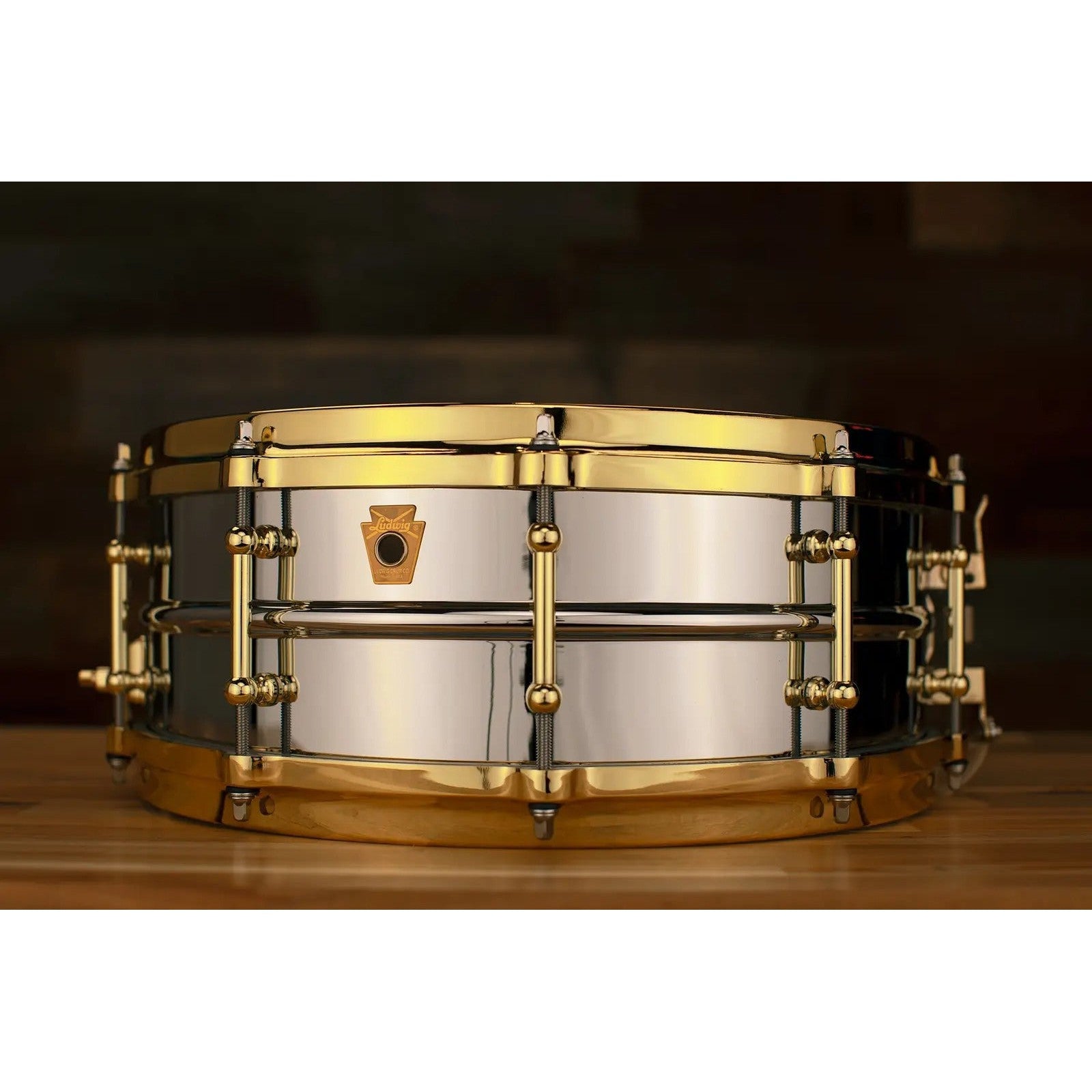 Trống Snare Ludwig LB400BBTWM 14"x5" Chrome Over Brass-Mai Nguyên Music